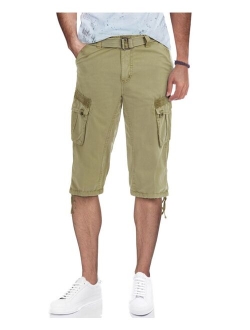 X-Ray Men's Belted Capri Cargo Shorts