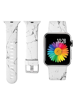 Laffav Compatible with Apple Watch Band 41mm 40mm 38mm 45mm 44mm 42mm for Women Men, Soft Silicone Sport Pattern Replacement Strap Compatible with iWatch SE Series 7 & Se