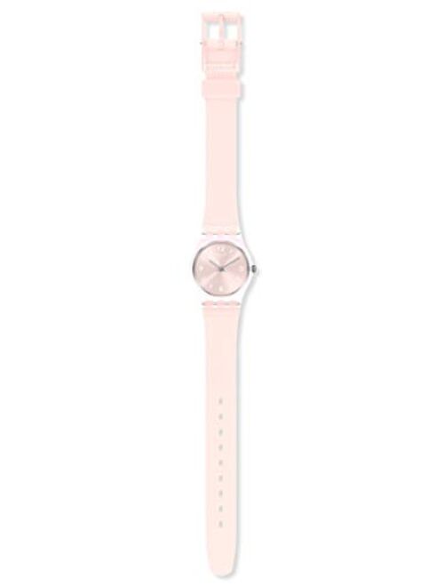 Swatch Women's Lady Swiss Quartz Silicone Strap, Pink, 12 Casual Watch (Model: LP159)