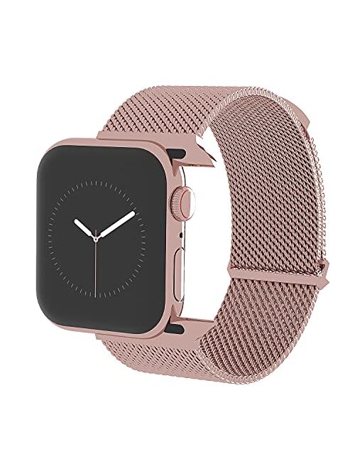 TalkWorks Compatible for Apple Watch Bands 38mm / 40mm for iWatch Series 6, 5, 4, 3, 2, 1, SE - Stainless Steel Mesh Adjustable Magnetic Loop Strap for Women/Men - Black