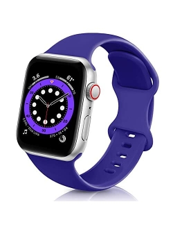 ZALAVER Bands Compatible with Apple Watch Band 38mm 40mm 41mm 42mm 44mm 45mm, Soft Silicone Sport Replacement Band Compatible with iWatch Series 7 6 5 4 3 2 1 Women Men A