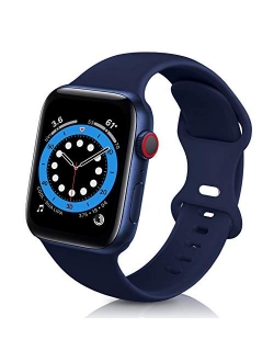 ZALAVER Bands Compatible with Apple Watch Band 38mm 40mm 41mm 42mm 44mm 45mm, Soft Silicone Sport Replacement Band Compatible with iWatch Series 7 6 5 4 3 2 1 Women Men A