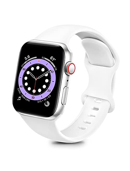 ZALAVER Bands Compatible with Apple Watch Band 38mm 40mm 41mm 42mm 44mm 45mm, Soft Silicone Sport Replacement Band Compatible with iWatch Series 7 6 5 4 3 2 1 Women Men A