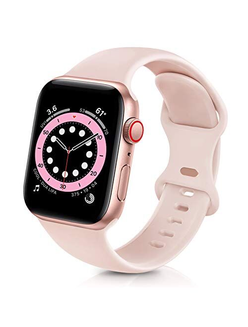 ZALAVER Bands Compatible with Apple Watch Band 38mm 40mm 41mm 42mm 44mm 45mm, Soft Silicone Sport Replacement Band Compatible with iWatch Series 7 6 5 4 3 2 1 Women Men A