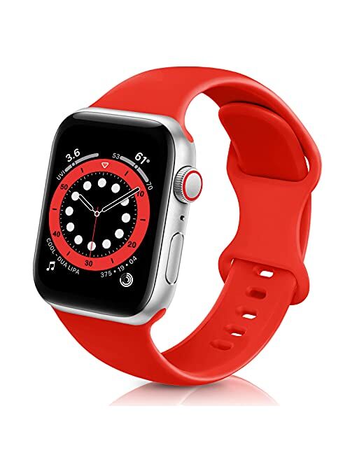 ZALAVER Bands Compatible with Apple Watch Band 38mm 40mm 41mm 42mm 44mm 45mm, Soft Silicone Sport Replacement Band Compatible with iWatch Series 7 6 5 4 3 2 1 Women Men A