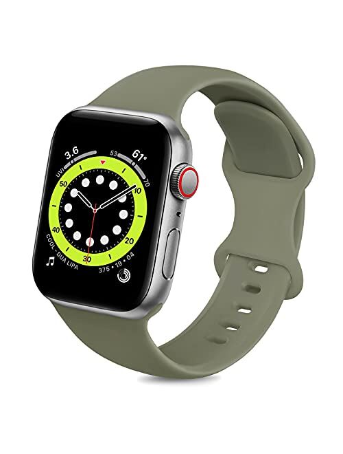 ZALAVER Bands Compatible with Apple Watch Band 38mm 40mm 41mm 42mm 44mm 45mm, Soft Silicone Sport Replacement Band Compatible with iWatch Series 7 6 5 4 3 2 1 Women Men A