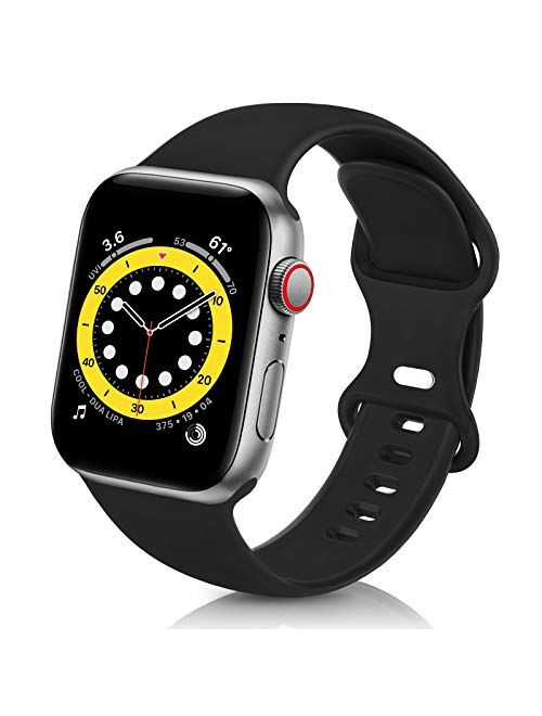 ZALAVER Bands Compatible with Apple Watch Band 38mm 40mm 41mm 42mm 44mm 45mm, Soft Silicone Sport Replacement Band Compatible with iWatch Series 7 6 5 4 3 2 1 Women Men A