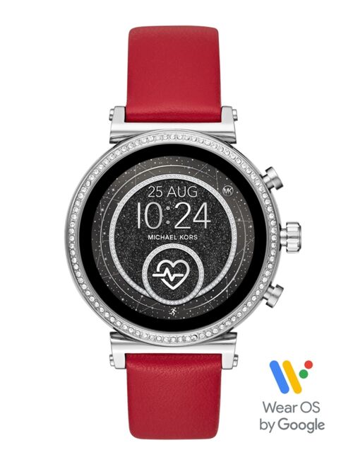 Michael Kors Access Women’s Sofie Interchangeable Red Leather Smart Watch Strap