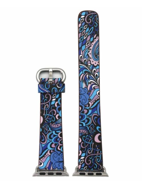 Women's Floral Print Leather Apple Watch Strap 38mm