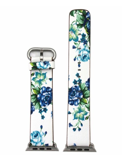 Women's Floral Print Leather Apple Watch Strap 38mm