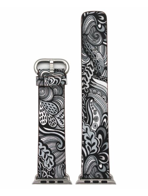 Women's Floral Print Leather Apple Watch Strap 38mm