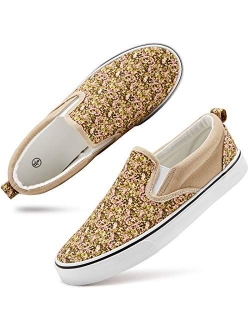 Women's Slip On Shoes Low Top Canvas Sneakers Fashion Casual Shoes