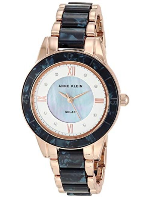 Anne Klein Considered Women's Solar Powered Premium Crystal Accented Resin Bracelet Watch, AK/3610