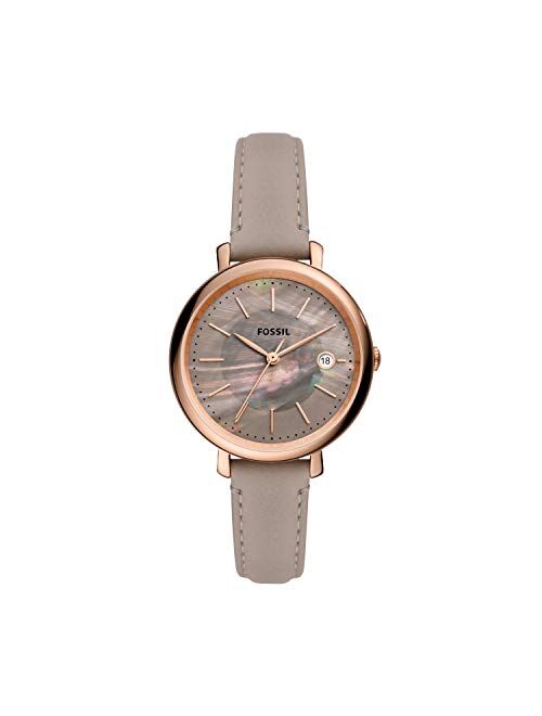 Fossil Women's Jacqueline Stainless Steel and Leather Solar-Powered Watch