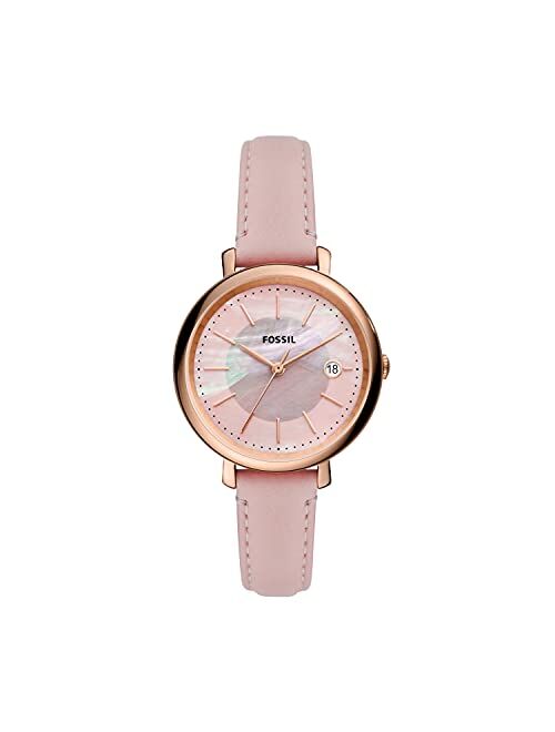 Fossil Women's Jacqueline Stainless Steel and Leather Solar-Powered Watch