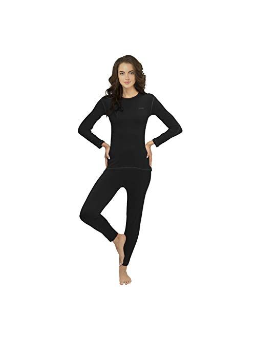 Thermal Underwear for Women (Thermal Long Johns) Sleeve Shirt & Pants Set, Base Layer w/Leggings Bottoms Ski/Extreme Cold