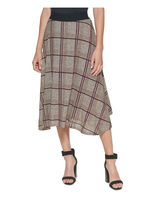 Calvin Klein Plaid A-Line Skirt