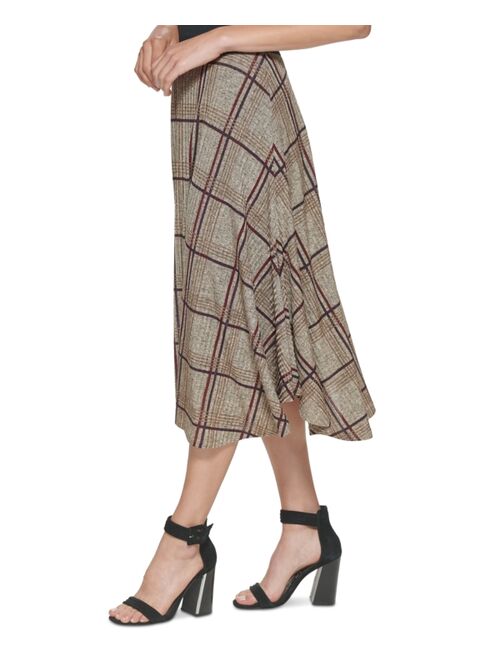 Calvin Klein Plaid A-Line Skirt