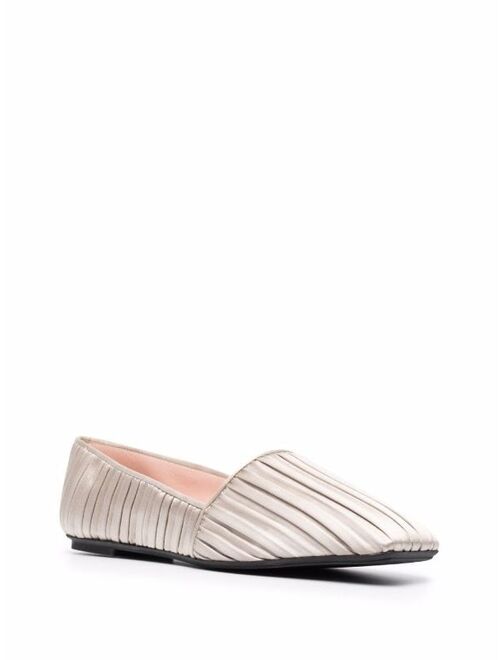 pleated satin flats