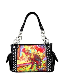 Western Bling Collection Satchel Handbag Top Handle Purse Concealed Carry