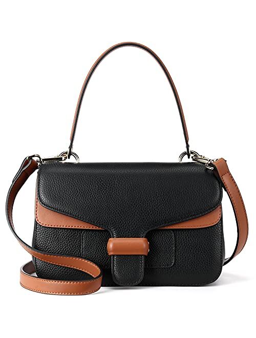 BOSTANTEN Leather Crossbody Bags for Women Small Top Handle Satchel Handbag Designer Bag Purse