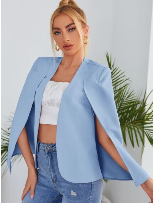 SHEIN Solid Cape Blazer