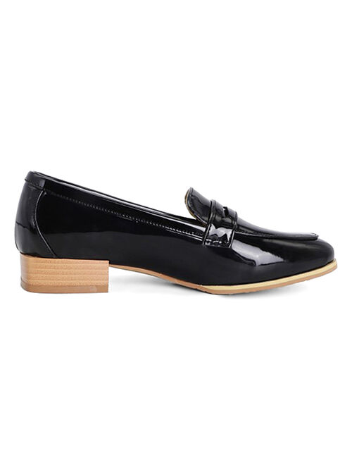 BUTITI Black Patent Round-Toe Loafer - Women