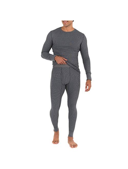 Fruit of the Loom mens Recycled Waffle Thermal Underwear Set (Top and Bottom)