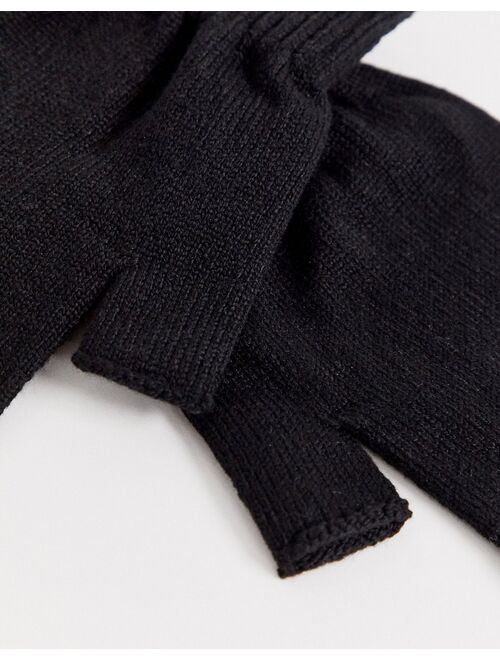 Asos Design fingerless gloves in black