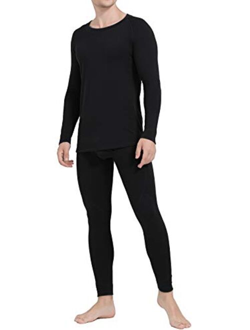 Ginasy Thermal Underwear for Men Long Johns Set Winter Warm Base Layer Top & Bottom with Fleece Lined