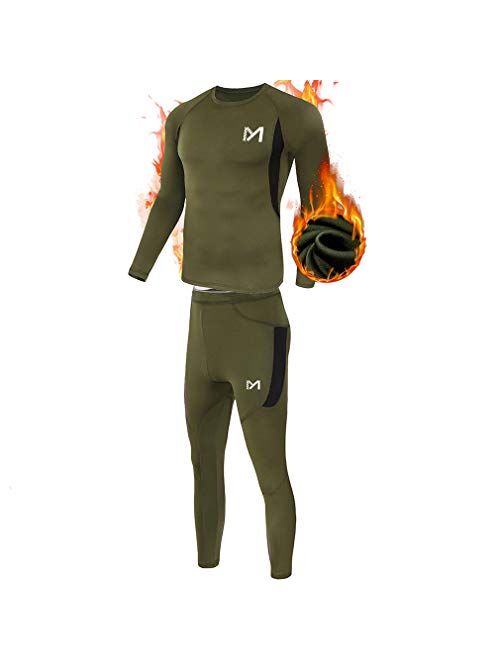 Men’s Thermal Underwear Set, Sport Long Johns Base Layer for Male, Winter Gear Compression Suits for Skiing Running