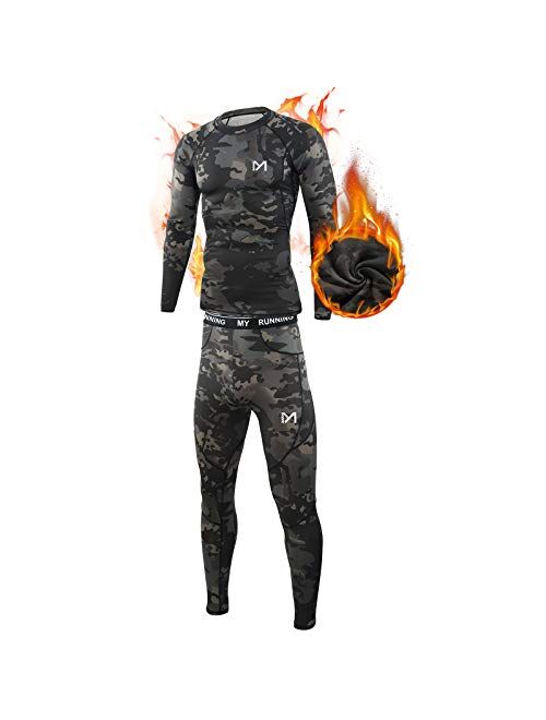 Men’s Thermal Underwear Set, Sport Long Johns Base Layer for Male, Winter Gear Compression Suits for Skiing Running