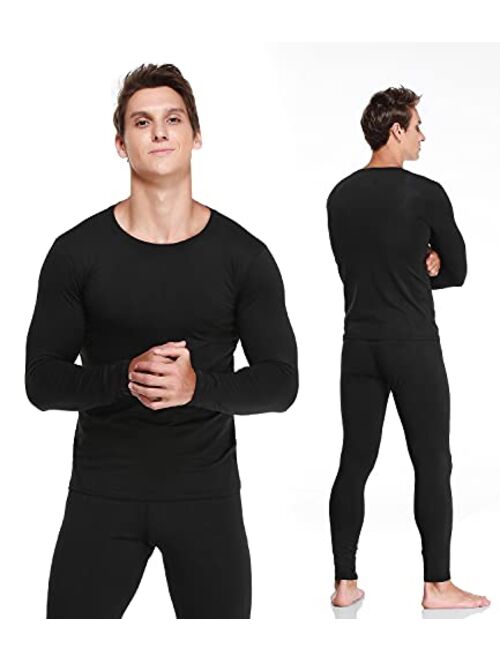 JZCreater Men Thermal Underwear Set Winter Base Layer Top & Bottom Ultra Soft Long John Set