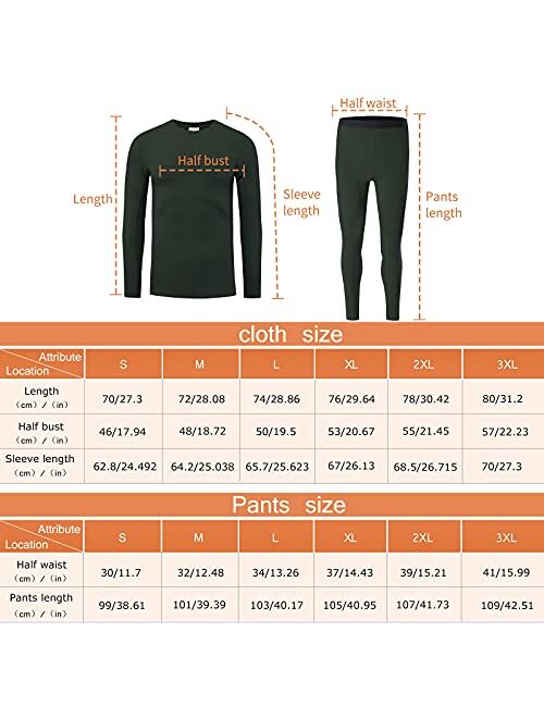 visionreast Men's Ultra Soft Thermal Underwear Set Warm Base Layers Long Johns Set Skiing Winter