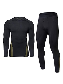 Mens Thermal Underwear Sets Base Layer Warm Top & Bottom Compression Winter Ultra Soft Gear Sport Long Johns Set for Men