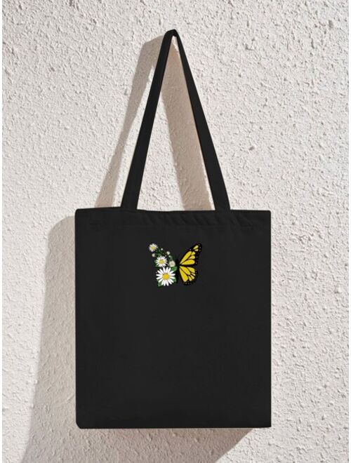 Shein Butterfly Graphic Shopper Bag