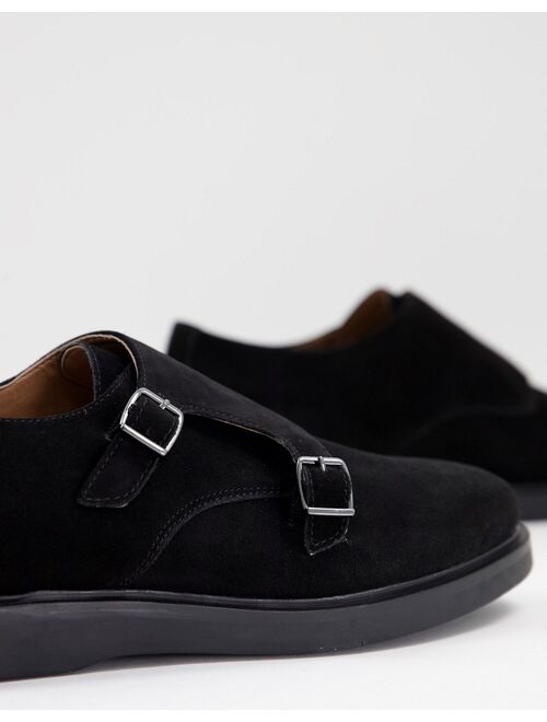 H by Hudson calverson monk shoes in black leather