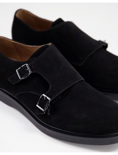 H by Hudson calverson monk shoes in black leather