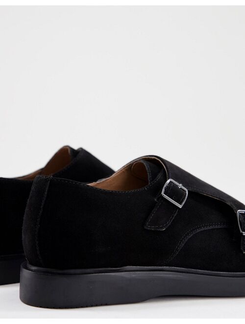 H by Hudson calverson monk shoes in black leather