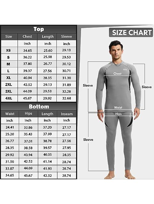 romision Thermal Underwear for Men, Long Johns Base Layer Fleece Lined Insulated Top and Bottom Set Cold Weather