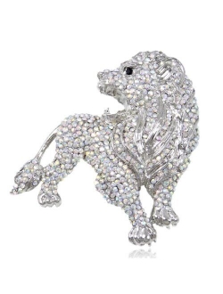 EVER FAITH Roaring King Lion Austrian Crystal Brooch