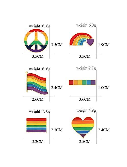 Tinsow Pride Gay Rainbow Flag Lapel Pins Enamel LGBT Lapel Pins Rainbow Brooch Decoration for Clothes and Bags (6)