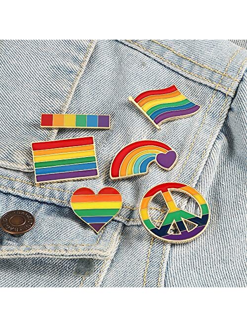 Tinsow Pride Gay Rainbow Flag Lapel Pins Enamel LGBT Lapel Pins Rainbow Brooch Decoration for Clothes and Bags (6)