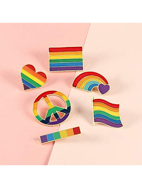 Tinsow Pride Gay Rainbow Flag Lapel Pins Enamel LGBT Lapel Pins Rainbow Brooch Decoration for Clothes and Bags (6)