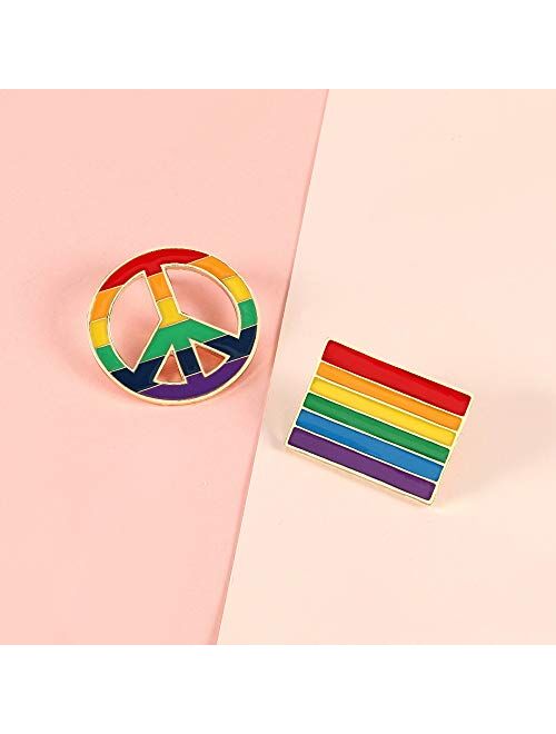 Tinsow Pride Gay Rainbow Flag Lapel Pins Enamel LGBT Lapel Pins Rainbow Brooch Decoration for Clothes and Bags (6)