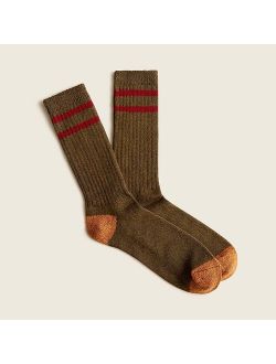 Lightweight marled camp socks with double stripe