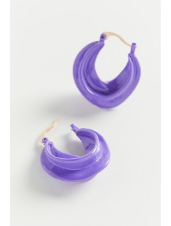 Twisted Enamel Hoop Earring