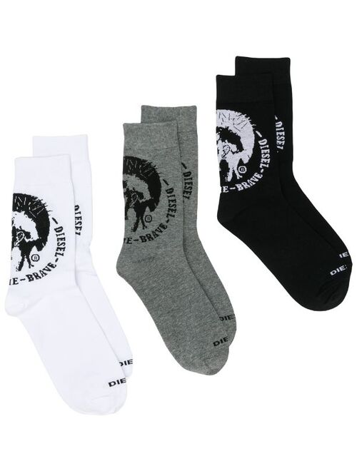 Diesel logo motif sock bundle