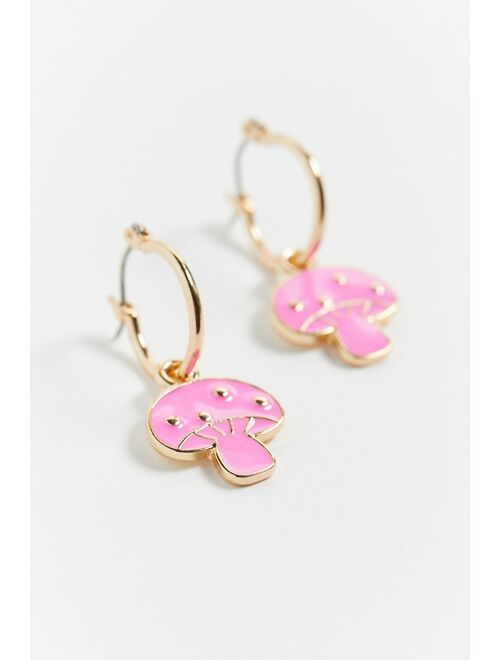 Urban outfitters Enamel Mushroom Charm Hoop Earring