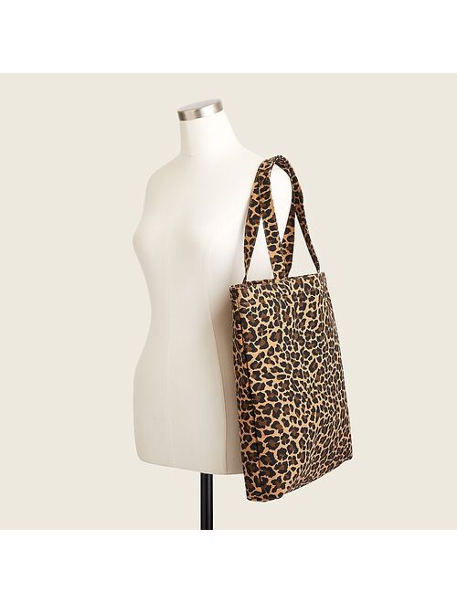 J.Crew Reusable everyday canvas tote in leopard